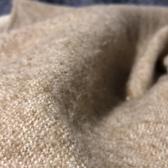 American Eagle Shawl Poncho Light Brown With Fringe - Picture 14 of 15